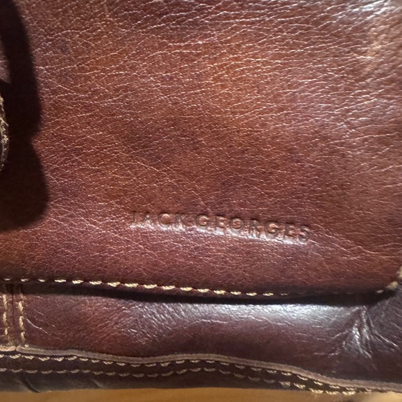 Jack Georges Voyager Flap Pocket Hobo Bag Buffalo Leather BROWN - Picture 3 of 9